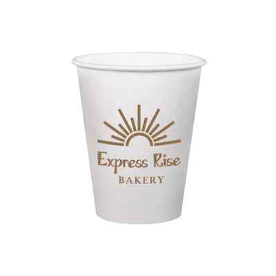 White paper cup with custom logo in 8 ounces.