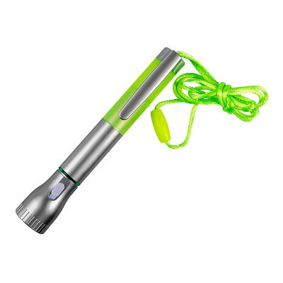Flashlight and metal pen with a customizable logo.