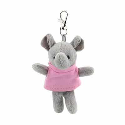Plush and cotton pink wild bunch key tag blank.