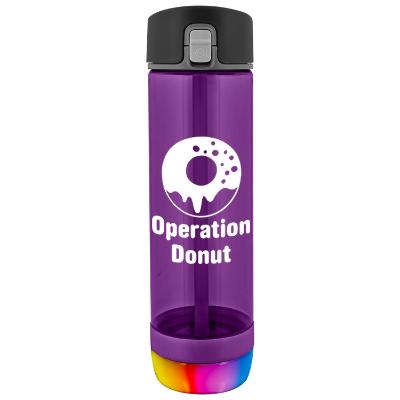 Plastic wildberry sports bottle with custom imprint in 24 oz.