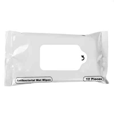 Blank white plastic wet wipe packet available in bulk.