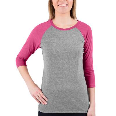 Blank pink custom imprinted short sleeve shirt.