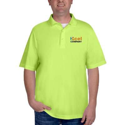 Embroidered custom safety yellow pique polo