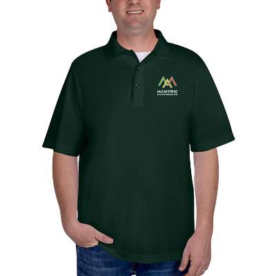 Embroidered forest performance polo