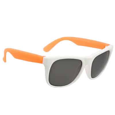Polypropylene resin and polycarbonate neon orange white frame retro sunglasses blank.
