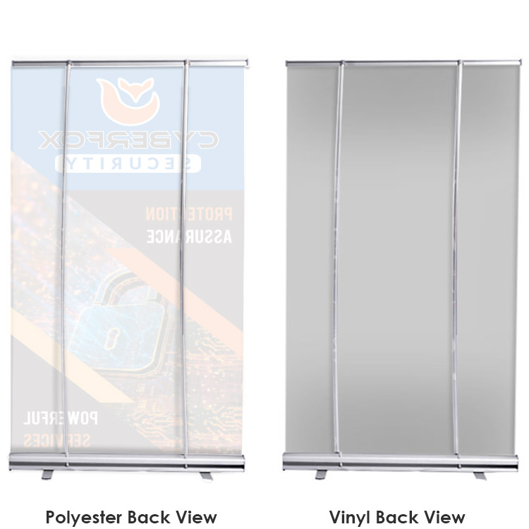 47 inch economy vinyl banner stand with aluminum base.