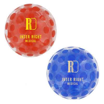 TPR rubber and gel beads red stress ball with imprinting.