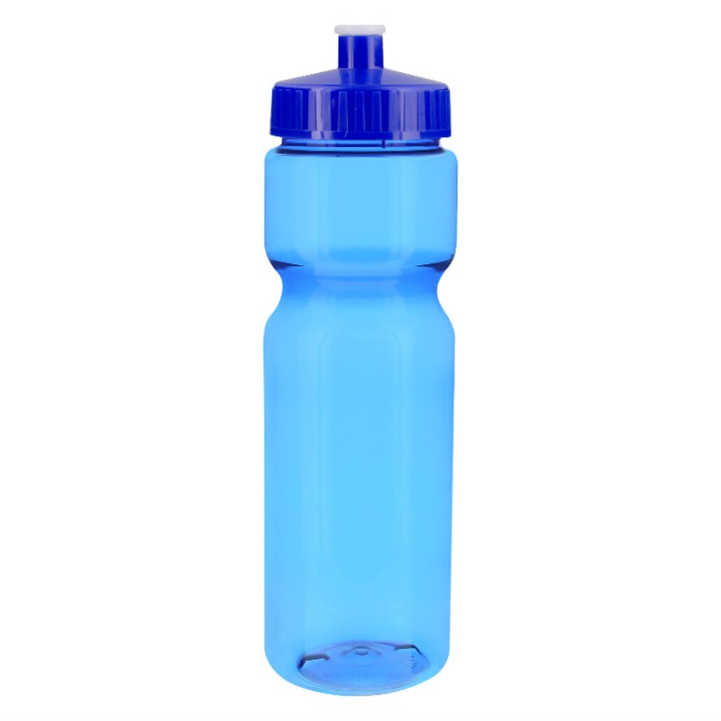 Plastic water bottle blank with push pull lid in 28 ounces.