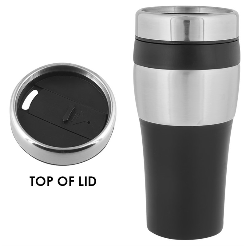 Stainless steel tumbler in 15 ounces.