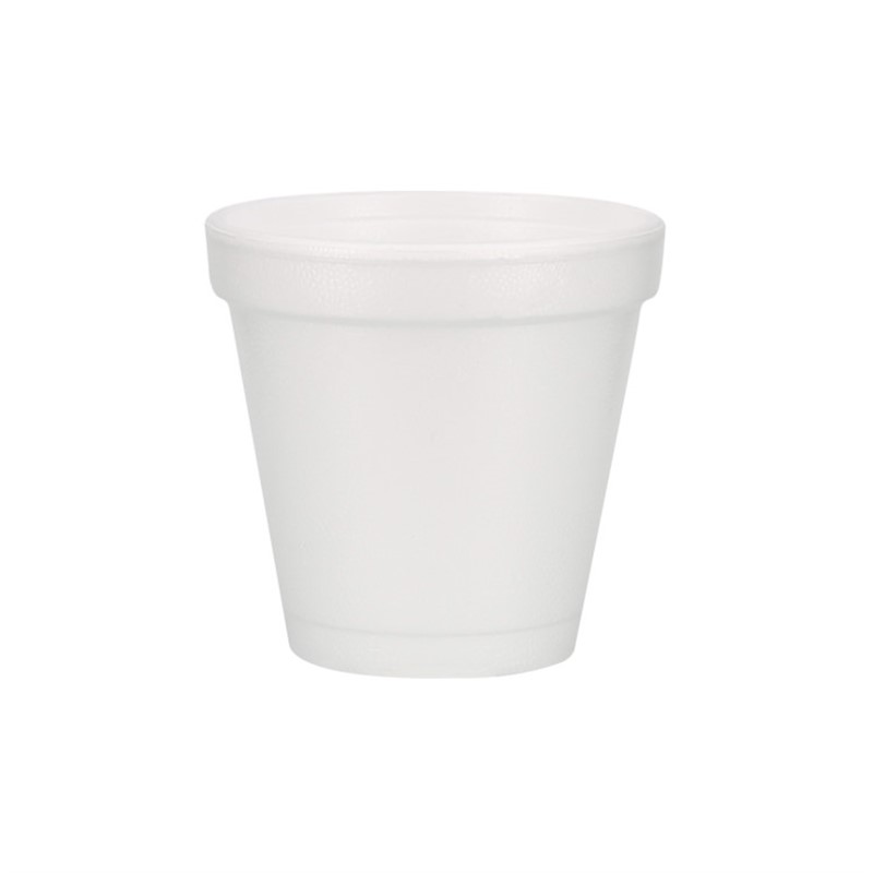 Styrofoam white foam cup in 4 ounces.