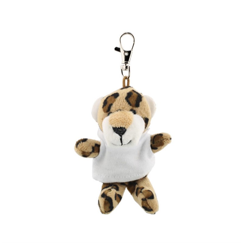 Plush and cotton key tag leopard.