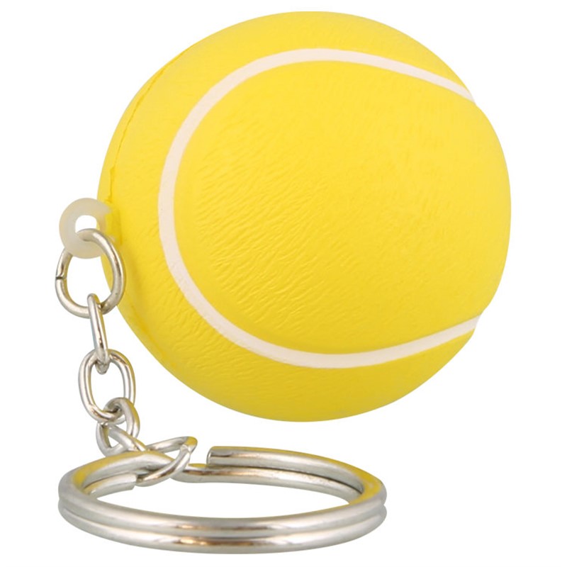 Foam tennis ball stress ball key ring.