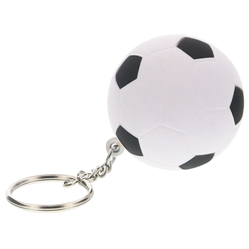 Foam soccer ball stress ball key ring.