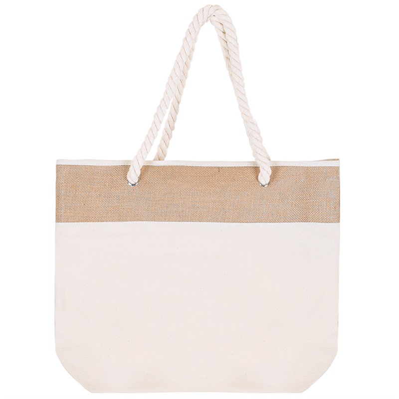 Cotton canvas rope tote blank.