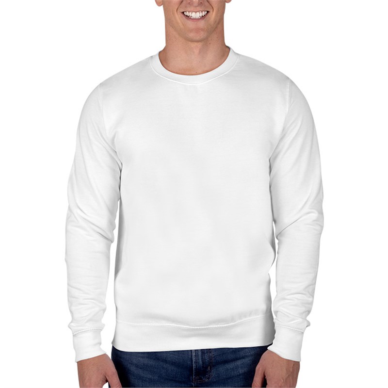 Custom Printed Sweatshirts White Just Hoods® by AWDis Adult 80/20 Midweight  College Crewneck Sweatshirt - Full Color