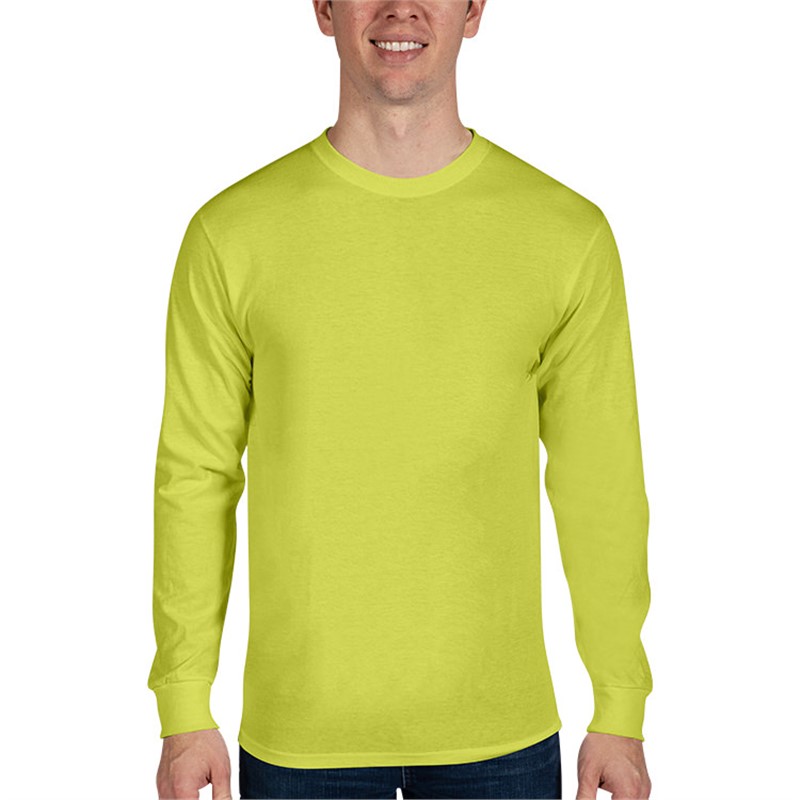Plain safety green long-sleeve shirt