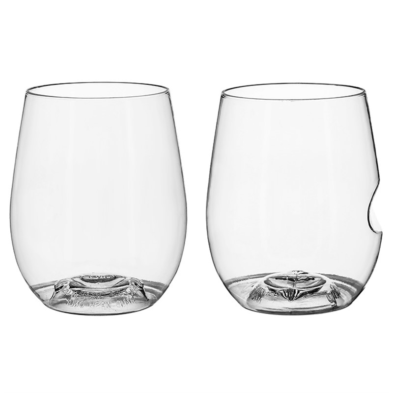 Plastic clear wine glass in 12 ounces.