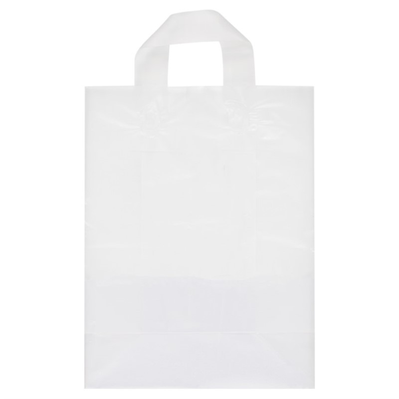 Plastic frosted large with handles recyclable shopper.