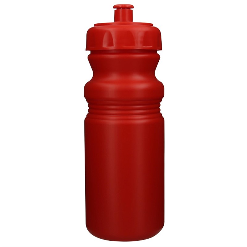 Plastic water bottle with push pull lid in 20 ounces.