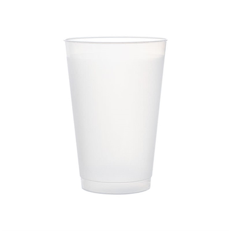 Durable plastic frosted plastic cup blank in 14 ounces.