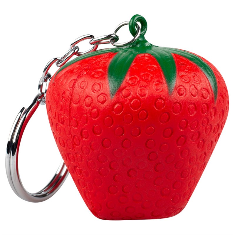 strawberry stress keychain
