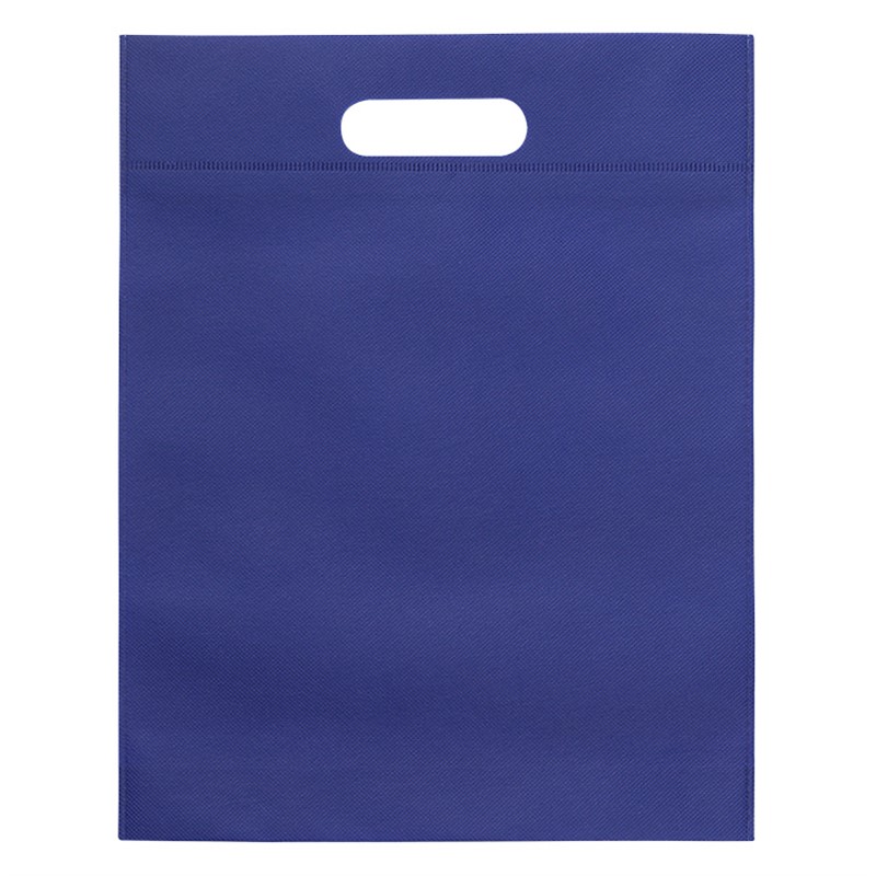 Blank polypropylene tote bag with die-cut handles.