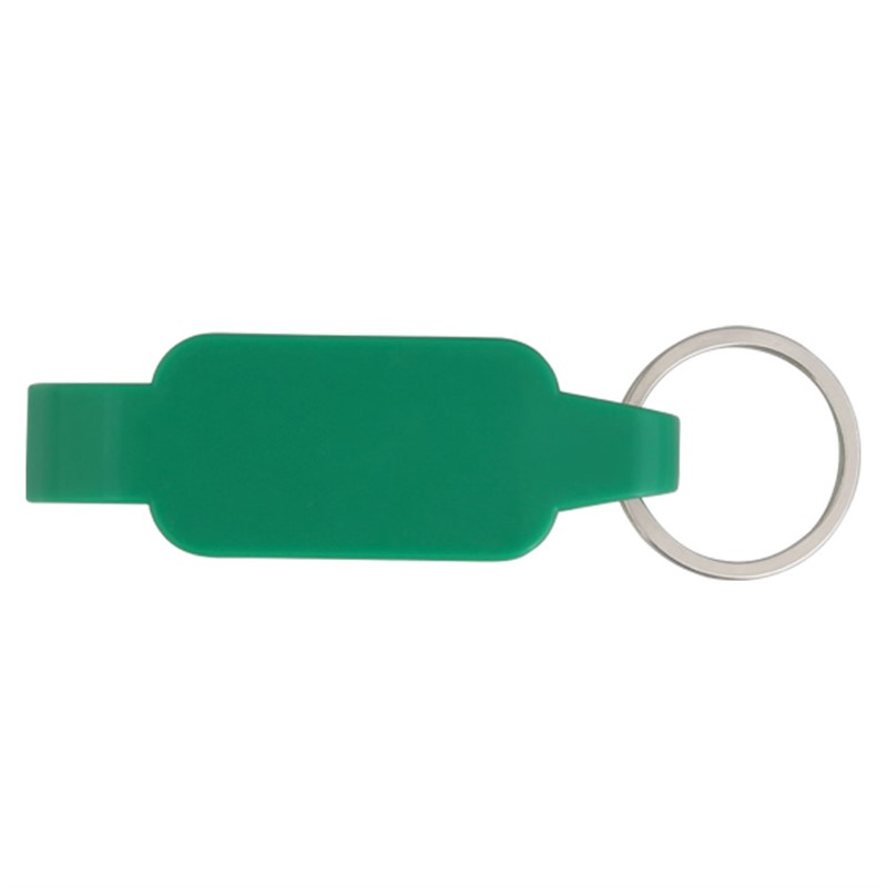 Plastic slim keychain bottle opener.
