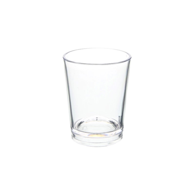 Acrylic clear shot glass in 1.25 ounces.