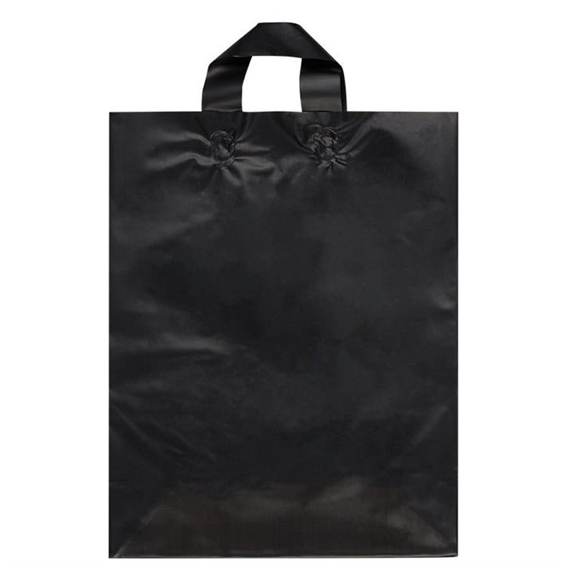 Plastic colored frosted shopper bag.