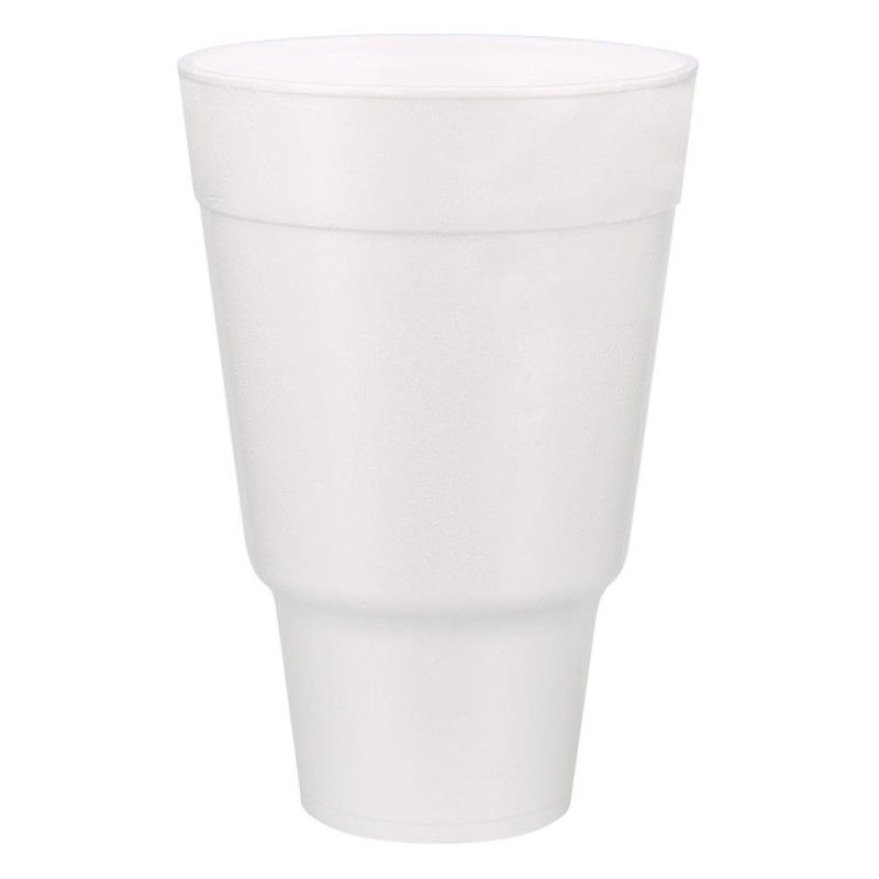 Styrofoam white traveler foam cup in 32 ounces.