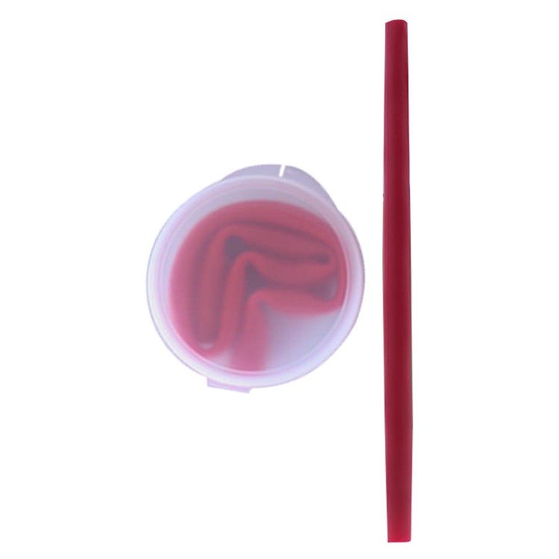 Blank reusable silicone straw set