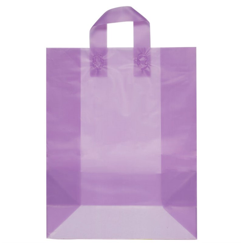 Plastic colored frosted shopper bag blank.