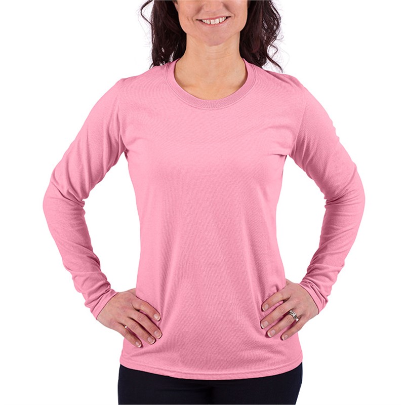Custom Printed Port & Company Ladies Long Sleeve Cotton T-Shirt-Full Color