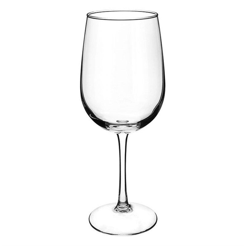 Glass clear wine glass in 18.5 ounces.