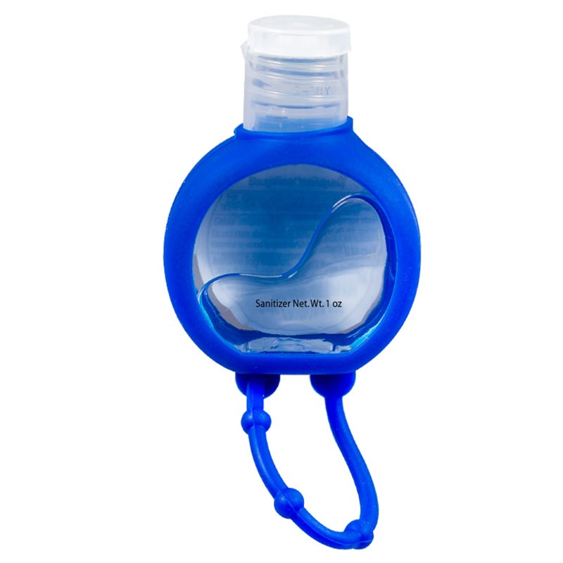 Plastic and silicone 1 ounce cap-and-go unscented hand sanitizer blank.
