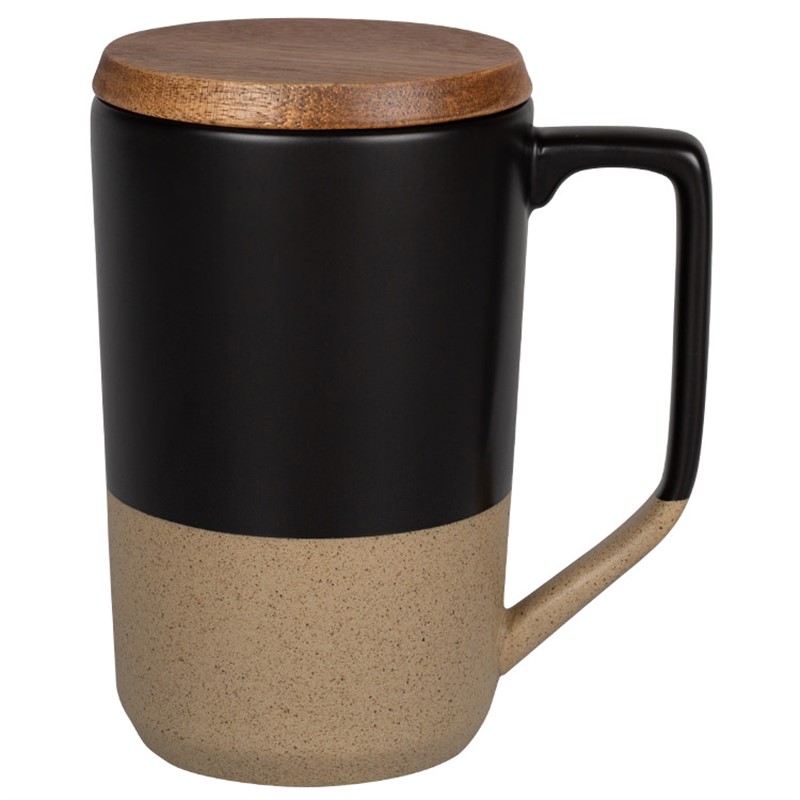 Wholesale 16 oz. Coffee Mug With Wood Lid | Coffee Mugs | Order Blank