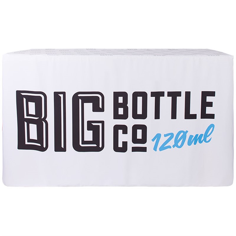 6 foot liquid repellent polyester table cover.