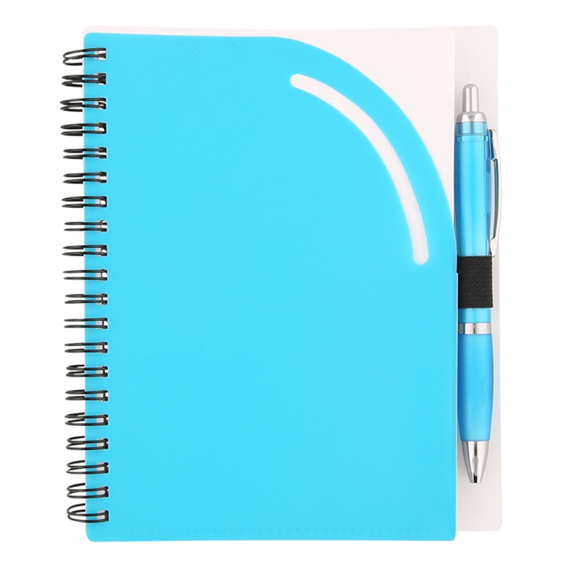 Notebook with pocket and matching pen.