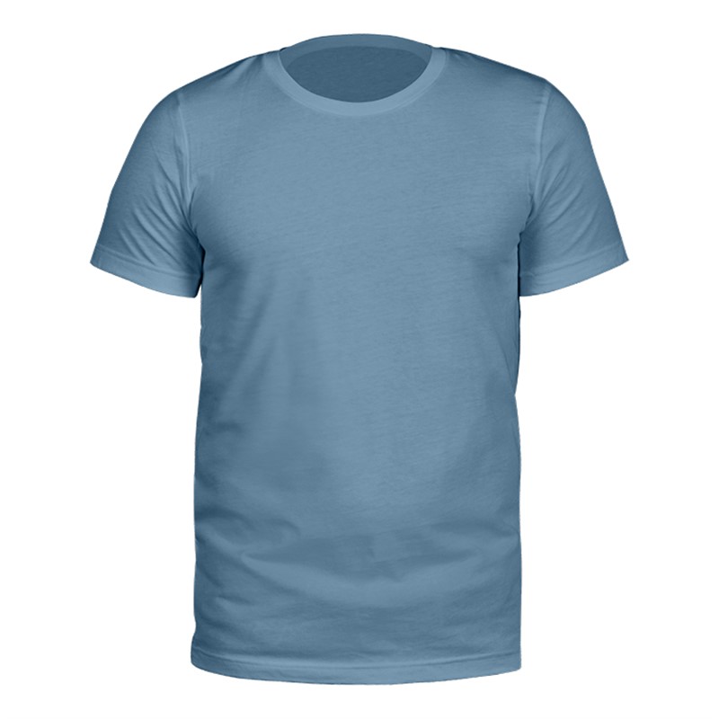 Steel blue custom imprint short sleeve shirt.