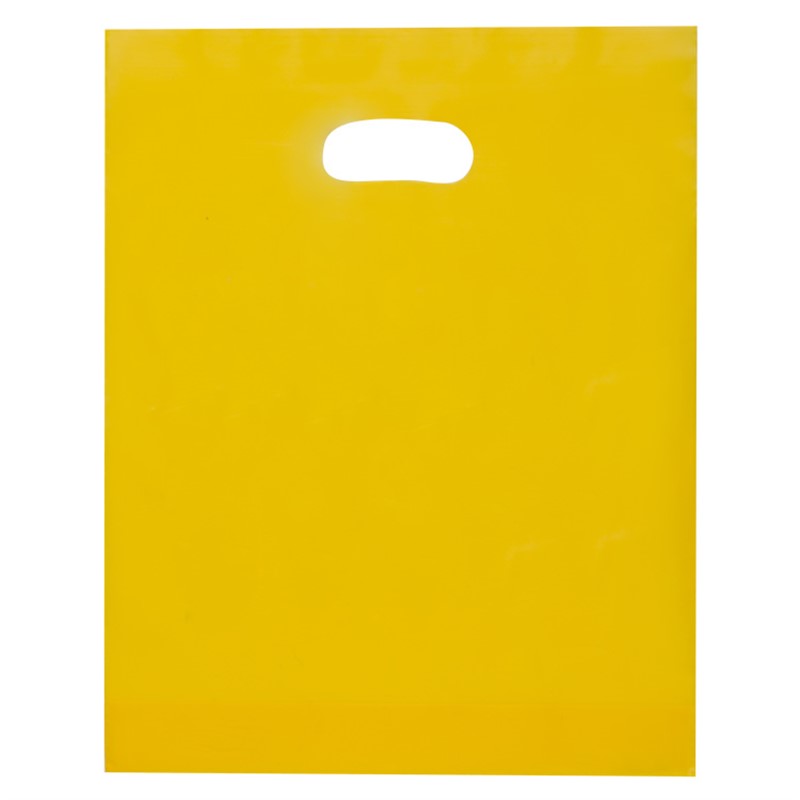 Plastic frosted die cut bag blank.