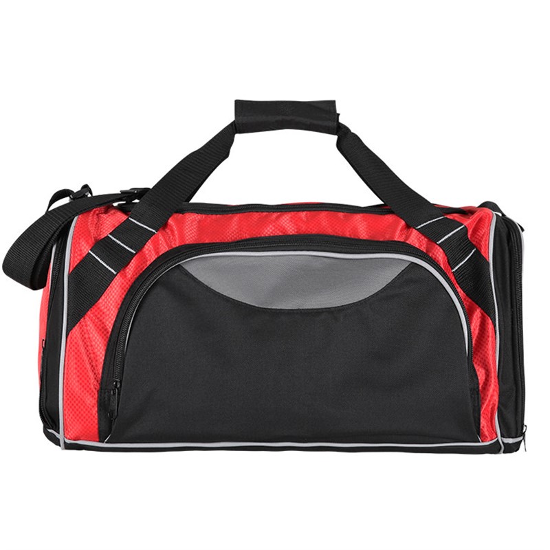 Polyester and dobby weekender duffel.