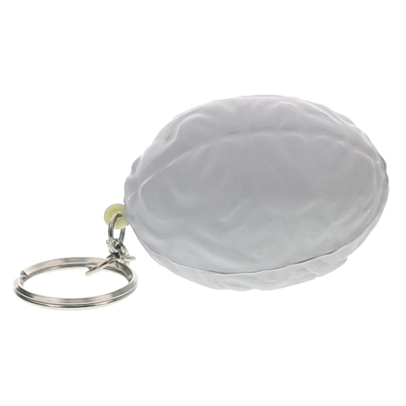 Foam brain stress ball key ring.