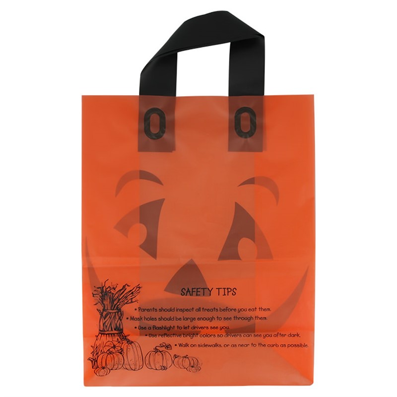 Plastic frosted pumpkin shopper bag.