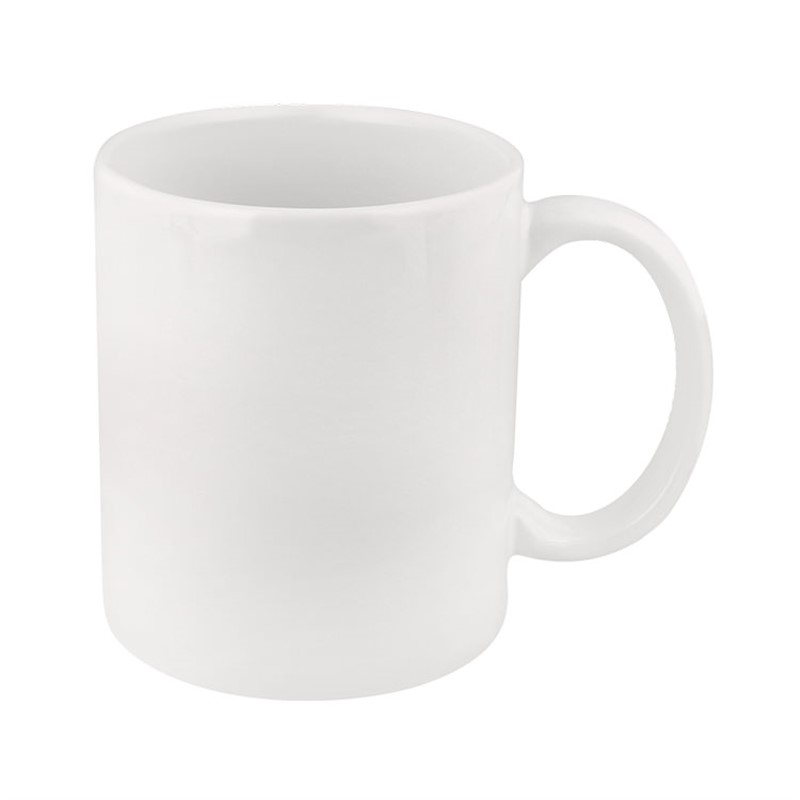 Ceramic coffee mug blank with c-handle in 11 ounces.