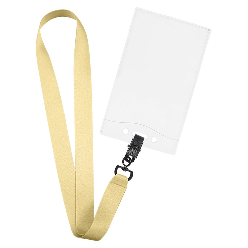 1 inch satin polyester print lanyard with swivel clip and event badge holder.