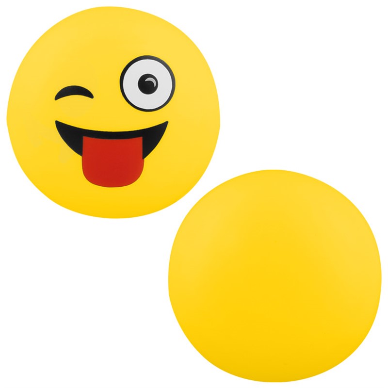 Foam wink emoji stress ball.