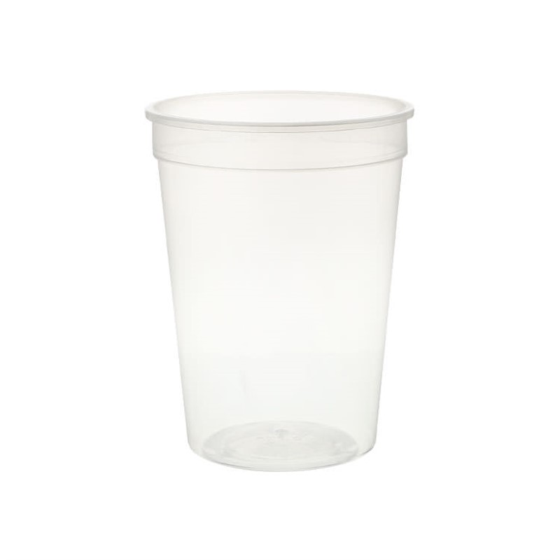 Plastic stadium cup blank in 12 ounces.