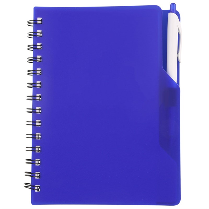 Polypropylene notebook with pen.