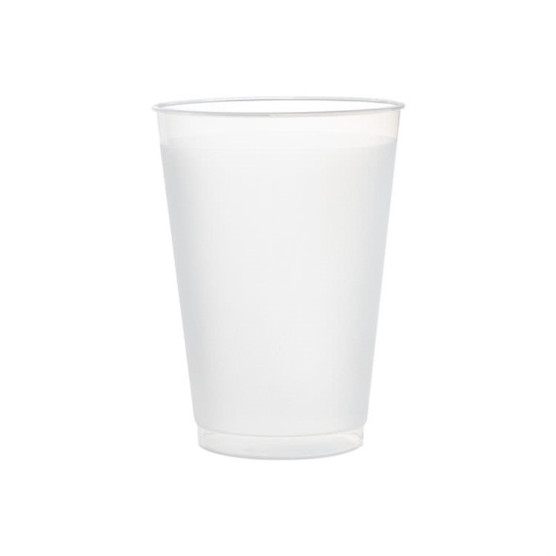 Durable plastic frosted plastic cup blank in 12 ounces.