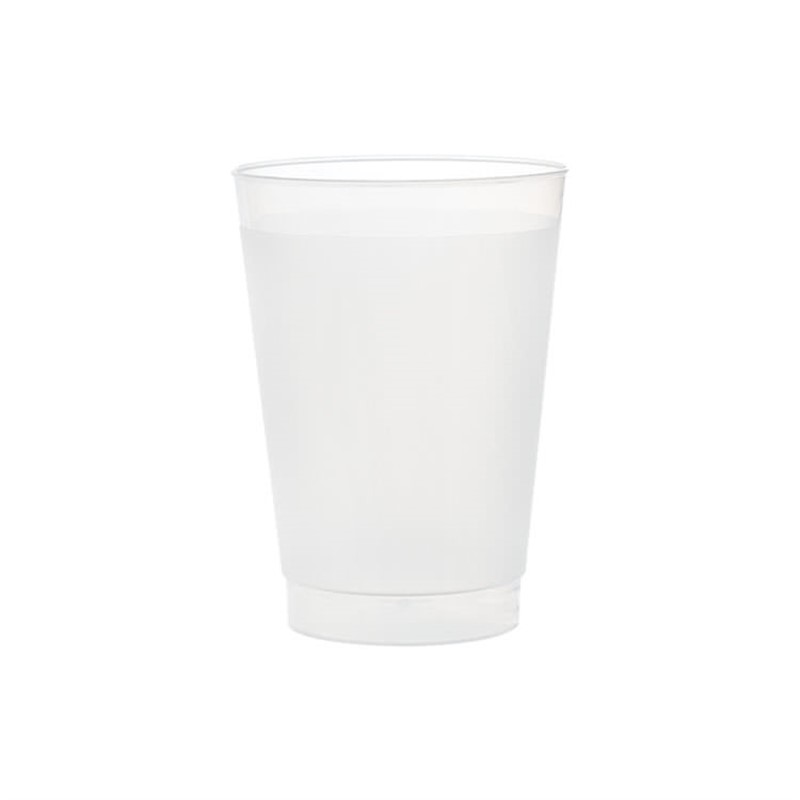 Durable plastic frosted plastic cup blank in 8 ounces.